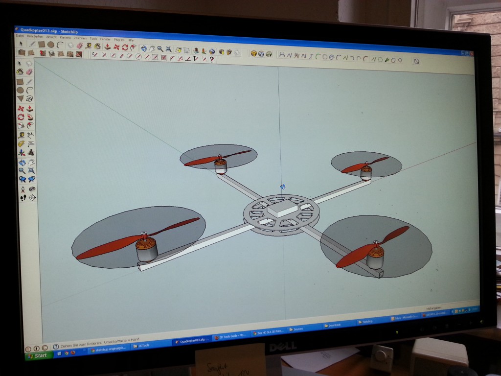 Quadcopter Platform SketchUp on Screen